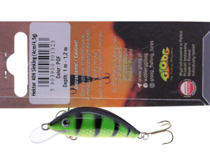 Gloog Hektor 40N, 4cm, 3.5gr (Floating), PGF (Perch Green Fluo) - imagine 7