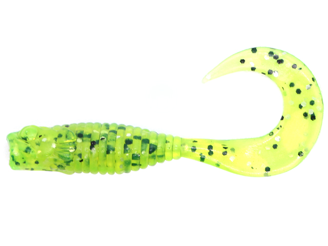 DMK-WOWG3-012 Damiki WOW Grub 7.6CM (3 inch), 012 (Chartreuse/Silver), 14buc/plic - imagine 1