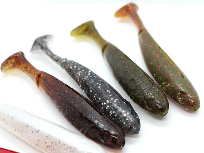 Damiki Edge Shad 10.2CM (4 inch), 014 (Black Mix Flake), 6buc/plic - imagine 8