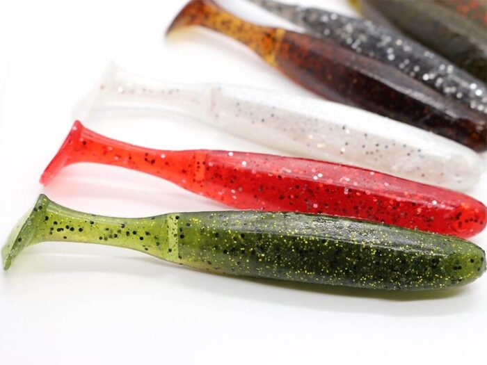 Damiki Edge Shad 10.2CM (4 inch), 014 (Black Mix Flake), 6buc/plic - imagine 5