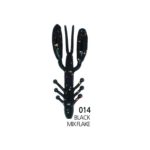 Damiki Air Craw 5.6CM (2 inch) Floating, 014 (Black Mix Flake), 10buc/plic