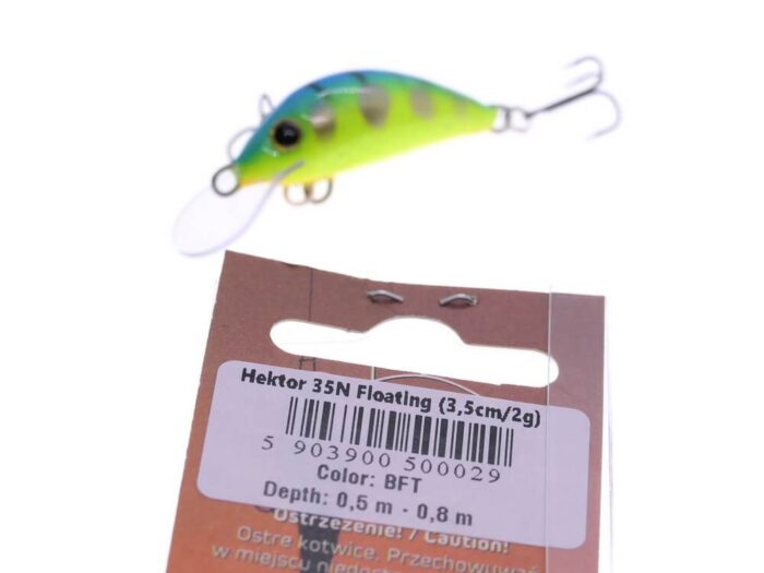 Gloog Hektor 35N, 3.5cm, 3gr (Sinking), BFT (Blue Fluo Tiger) - imagine 4