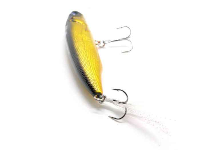 Damiki TOKON MINNOW-90SF 9CM, 13Gr (Slow Floating), 236H (Black Gold Holo) - imagine 4