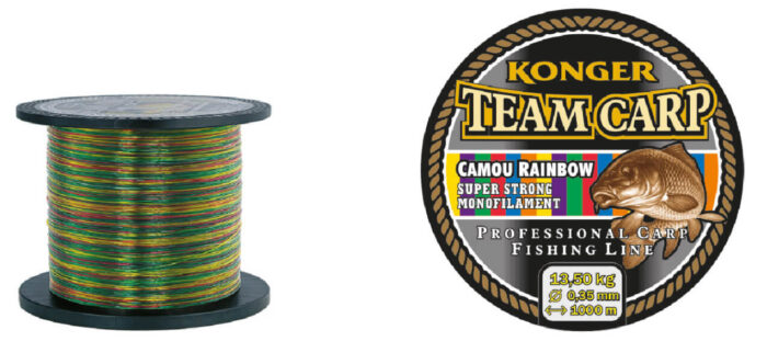 Konger Fir Monofilament pentru crap Team Carp Camou Rainbow (curcubeu), 600m sau 1000m, (0.25mm-0.40mm) - imagine 5