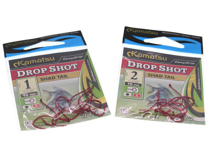 Kamatsu Carlig Shad Tail Drop Shot K-1060, marime 2, Red (10buc/plic) - imagine 6