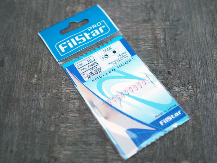 Filstar carlige legate cu monofilament 50cm, 0.10mm, F106R model Sode, Red, marimea 18 (10buc/plic) - imagine 4