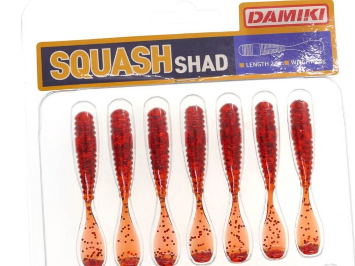 Damiki Squash Shad 6.3CM (2.5 inch), 204 (Motor Oil/Red), 15buc/plic - imagine 6